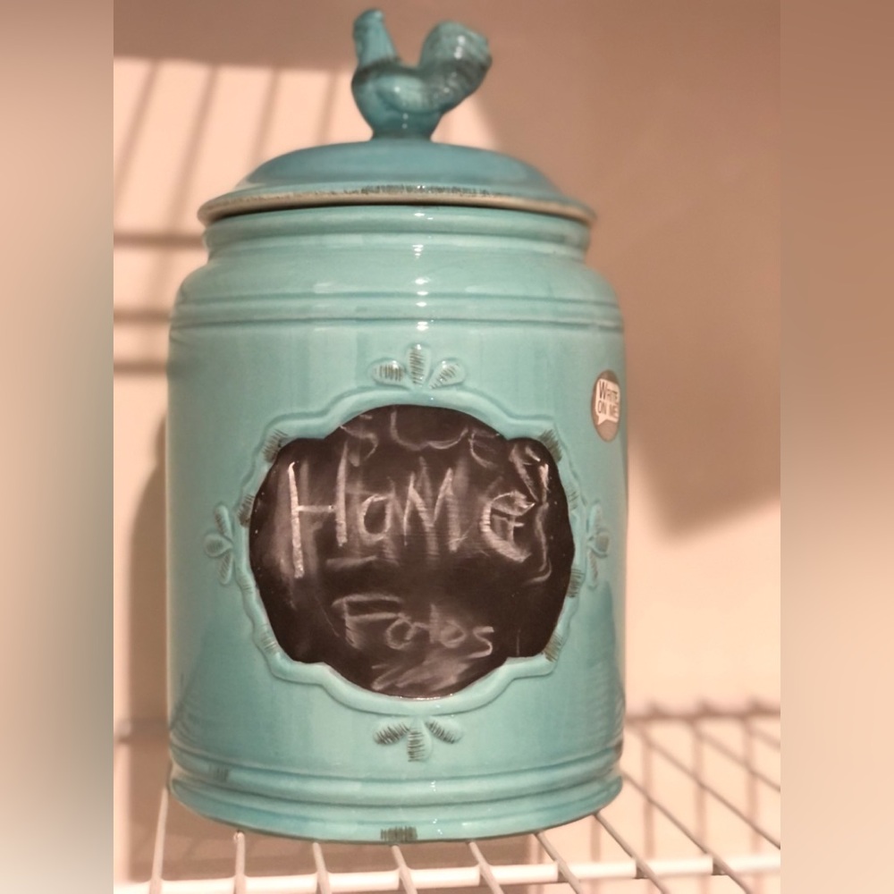 Large Home Essentials Cookie Jar with Distressed Edging